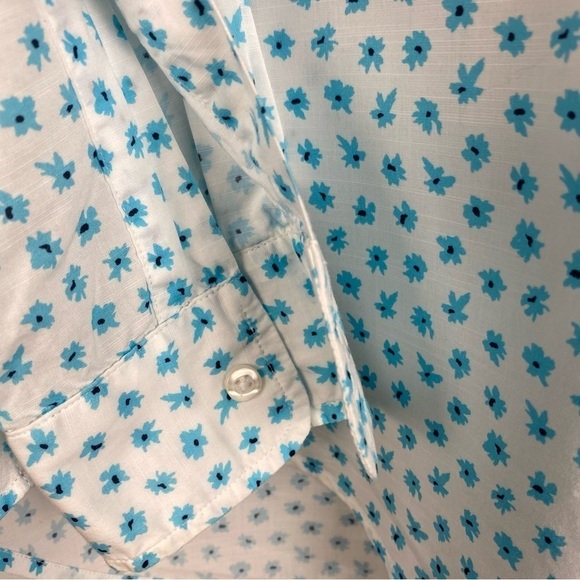 Grayson | The Hero Floral Print Cotton Shirt in Claire Blue White Size 1 XSmall - Picture 7 of 9